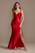 Shining Satin V-Neck Spaghetti Strap Slip Dress Jump 11459