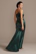 One-Shoulder Spaghetti Strap Cutout Satin Gown Jump 11474D