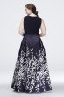 Illusion Leaf-Print Mikado Plus Size Ball Gown Morgan and Co 12339W