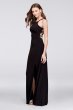 Jersey Gown with Strappy Open Back and High-Neck Morgan and Co 12489