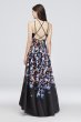 Floral Printed Halter Dress with Lace-Up Back Morgan and Co 12512