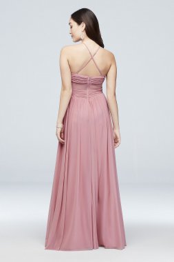 Chiffon High-Neck Bridesmaid Dress with Tie Back White by Vera Wang VW360409