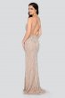 Beaded Plunging V-Neck Sheath Dress with Slit Terani Couture 1911P8112