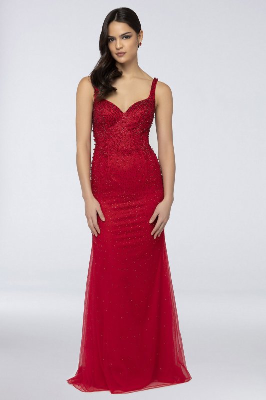 Sweetheart Sheath Dress with Tonal Crystals Terani Couture 1912P8438