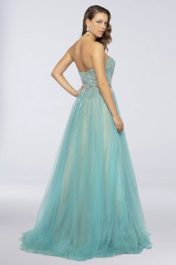 Strapless Sequin Tulle Ball Gown with Beading Terani Couture 1912P8557