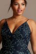 Deep-V Back Plus Size Gown with Embellished Leaves Glamour by Terani 1912P8564W