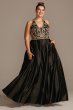 Floral Embellished Halter Satin Plus Size Gown Blondie Nites 2096BNW