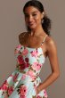 Floral High Low Dress with Back Cutout Blondie Nites 2128BN