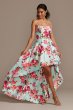 Floral High Low Dress with Back Cutout Blondie Nites 2128BN