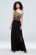 Strappy One-Shoulder Jersey Lace Sheath Dress Morgan and Co 21834