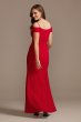 Off the Shoulder Fold Seamed Gown with Slit Morgan and Co 21927