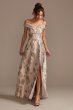 Brocade Off the Shoulder Ball Gown with Slit Nightway 21937