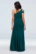 Banded Asymmetric Sleeve Stretch Jersey Gown Xscape 2451XD