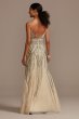 Deco Beaded Mesh A-Line Gown with Godet Skirt Marina 263312