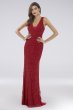 Lara Dahlia Beaded Plunging Neckline V-Back Gown Lara 29574