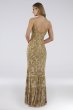 Lara Calissa Beaded V-Neck Gown with Sweep Train Lara 29744