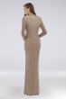 Lara Celine Beaded Long Sleeve Faux-Wrap Gown Lara 29747