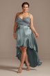 Lace and Brushed Satin High Low Plus Size Dress City Triangles 3064EV4W