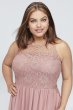 Lace and Chiffon Plus Size Gown with Geo Neckline City Triangles 3622GF1W