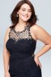 Glitter Lace Plus-Size Gown with Geometric Neck City Triangles 3930SE3W