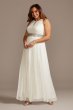 Jersey Keyhole Plus Size Gown with Crystal Waist RM Richards 5655W