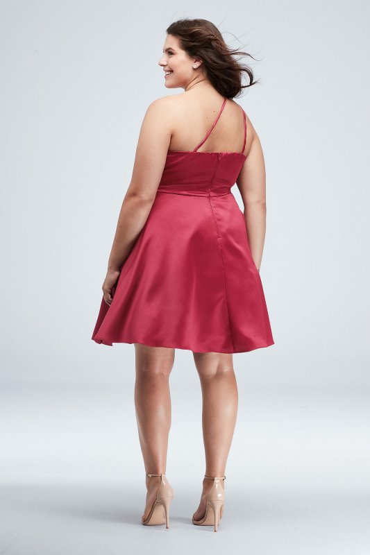 One Shoulder Strap Plus Size Dress with Pockets City Triangles 5752CC9W