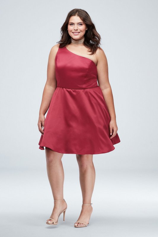 One Shoulder Strap Plus Size Dress with Pockets City Triangles 5752CC9W