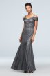 Off-the-Shoulder Metallic Mermaid Gown with Godets RM Richards 5759