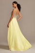 Crystal Embellished Illusion Bodice Satin Gown Cachet 63049D