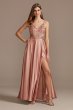 Floral Embellished Gown with Satin Split Skirt Sequin Hearts 6729MV8S