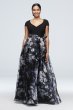 Printed Organza Ball Gown with Jersey Bodice Ignite 7141139