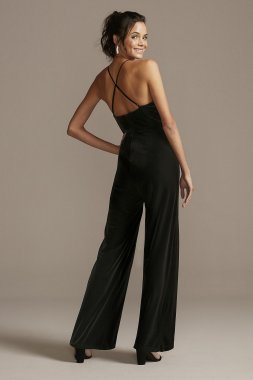 Wide-Leg Velvet Jumpsuit with Spaghetti Straps Teeze Me 737113U