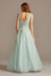 Mesh V-Neck Gown with 3D Floral Applique Xscape 783X