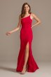 Asymmetric One-Shoulder Strappy Gown with Slit Teeze Me 867607