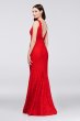 Allover Lace V-Neck Gown with Eyelash Trim Betsy and Adam A18710