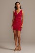 Sleeveless Short Deep-V Bodycon Glitter Lace Dress Speechless D80461H852