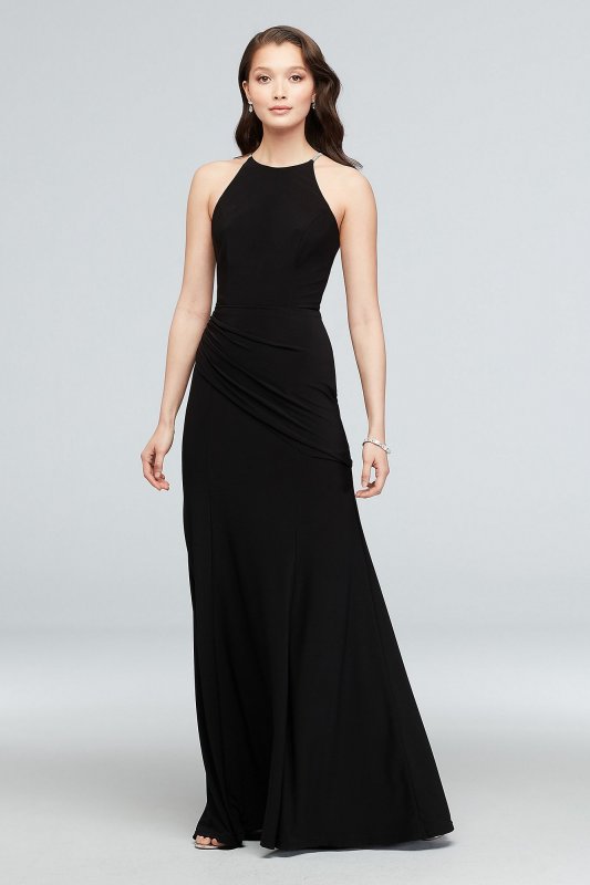 Jersey High Neck Dress with Crystal Straps DB Studio DS270050