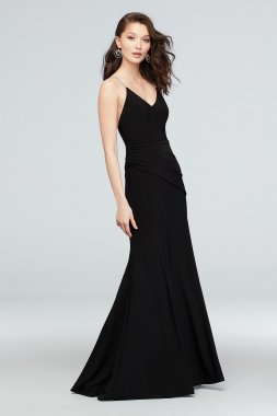 Jersey V-Neck Dress with Crystal Straps DB Studio DS270051