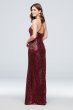 High-Neck Allover Sequin Bridesmaid Dress David's Bridal F19980