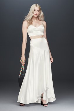 Fame and Partners Portia Crop Top and Skirt Set Fame and Partners x David's Bridal FPW3800278CM