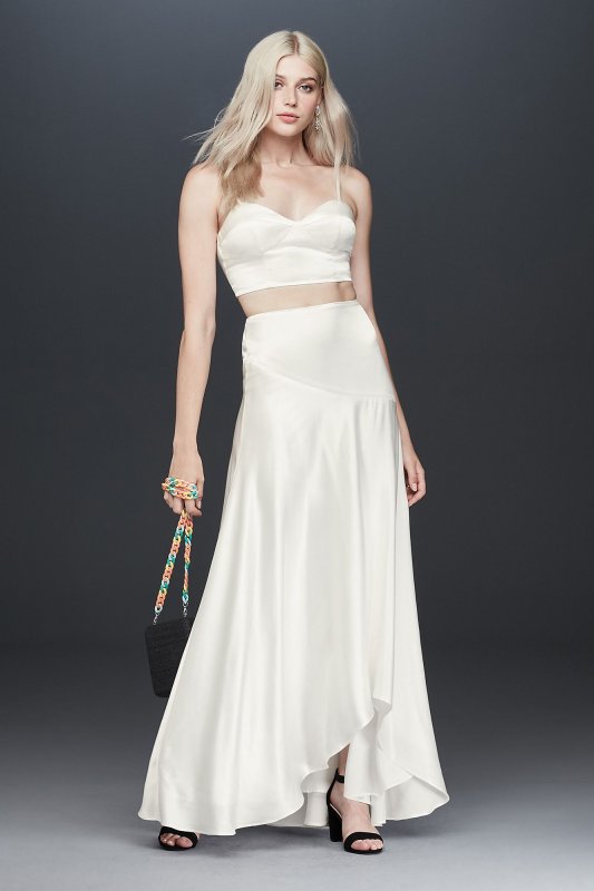 Fame and Partners Portia Crop Top and Skirt Set Fame and Partners x David's Bridal FPW3800278CM