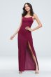 Glitter Stretch-Knit Lace-Up Gown with Slit Skirt Teeze Me N125907