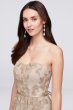 Embroidered Long Strapless Bridesmaid Dress Oleg Cassini OC290028