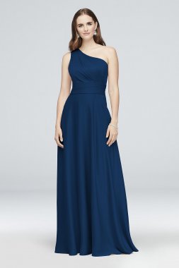 Satin Crepe One-Shoulder Bridesmaid Dress Oleg Cassini OC290063