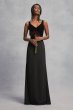 Crepe and Velvet Bridesmaid Dress with Open Back White by Vera Wang VW360195V