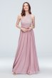 High-Neck Caviar Beaded Floral Chiffon Dress DB Studio W60087