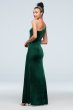 One-Shoulder Stretch Velvet Dress with Skirt Slit David's Bridal WBM1743V2