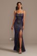 Iridescent Metallic Glitter Spaghetti Strap Gown David's Bridal WBM1783