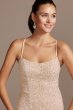 Corded Metallic Lace Cross Back Mermaid Gown David's Bridal WBM1856