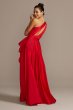 One Shoulder Asymmetric Satin Cascade Gown David's Bridal WBM1870